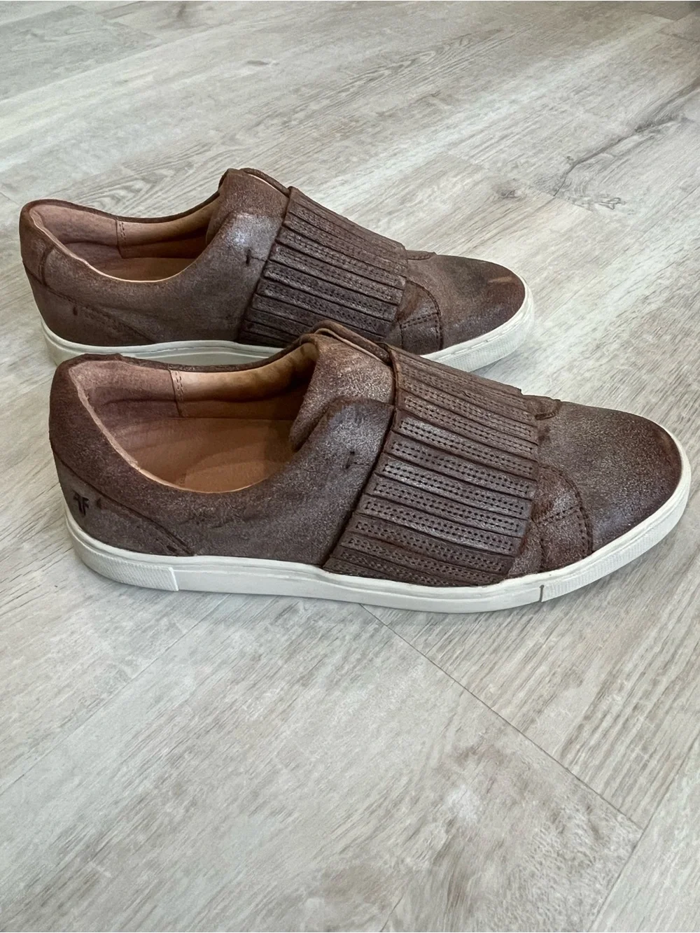 Frye Ivy Gore Slip On Chocolate Brown Leather Sneakers Shoes Womens 9 Comfort